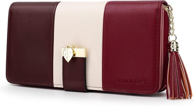 Detalle de Pomelo Best RFID Women’s Wallet with 12 Card Slots, Coin Pocket and Zipped Compartments