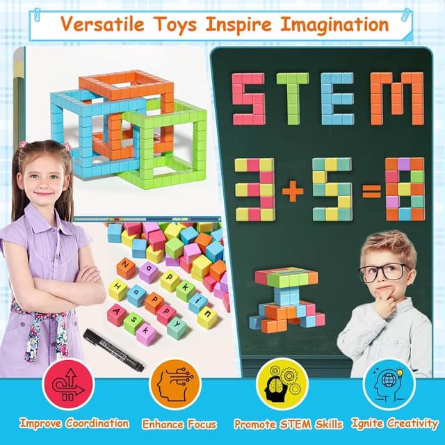 Thumbnail 6 de Magnetic Blocks 72Pcs Set for Kids