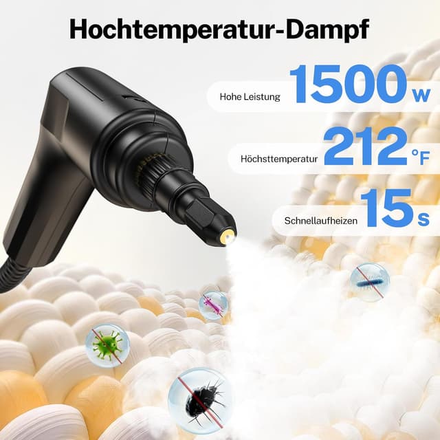 Detalle de ODSD Dampfreiniger für Haushalt & Auto 1,6 l