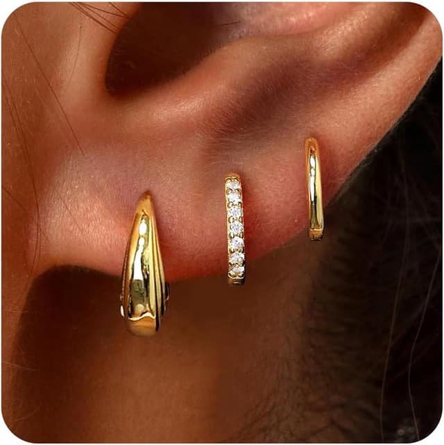 Imagen de Poxtex Huggie Hoop Earrings 8mm en OfertitasTOP