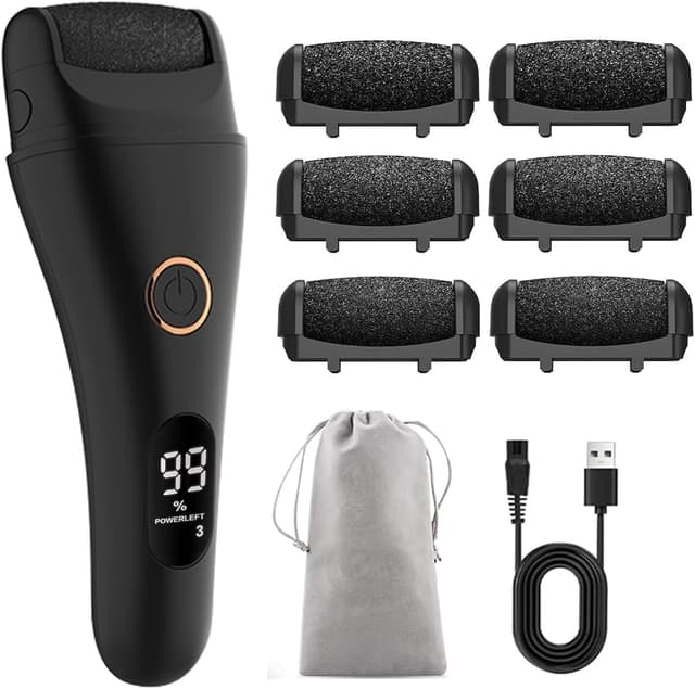 Detalle de Banral Elektrischer Hornhautentferner mit 3 Gängen – wasserdichte Fußfeile für rissige Fersen