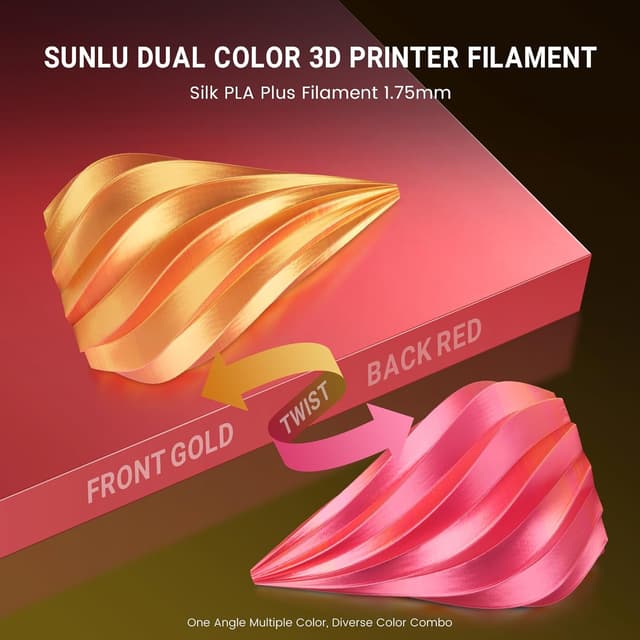 Thumbnail 1 de SUNLU Silk Dual-Color PLA+ 1.75mm 1kg filament