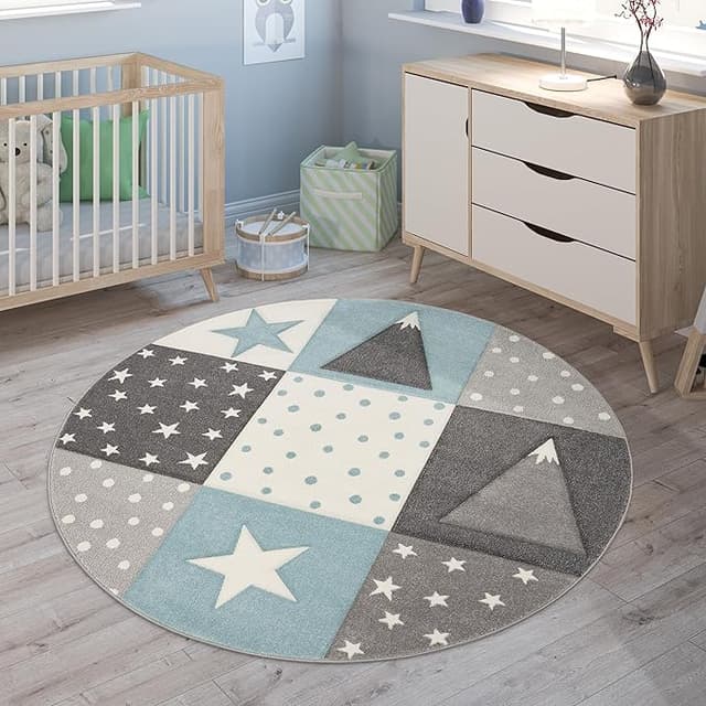 Imagen de Paco Home Alfombra Infantil Estrellas y Corazones Blanco Grís 🌟 en OfertitasTOP