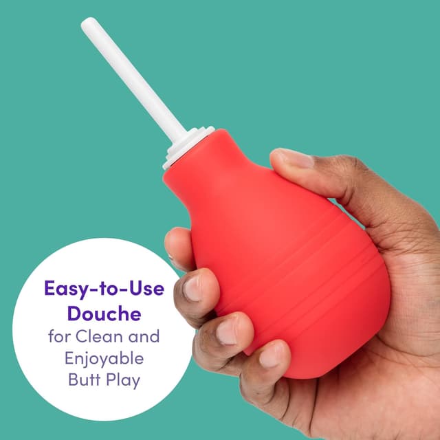 Detalle 2 de Lovehoney Red Anal Douche Bulb Slim Nozzle 225ml