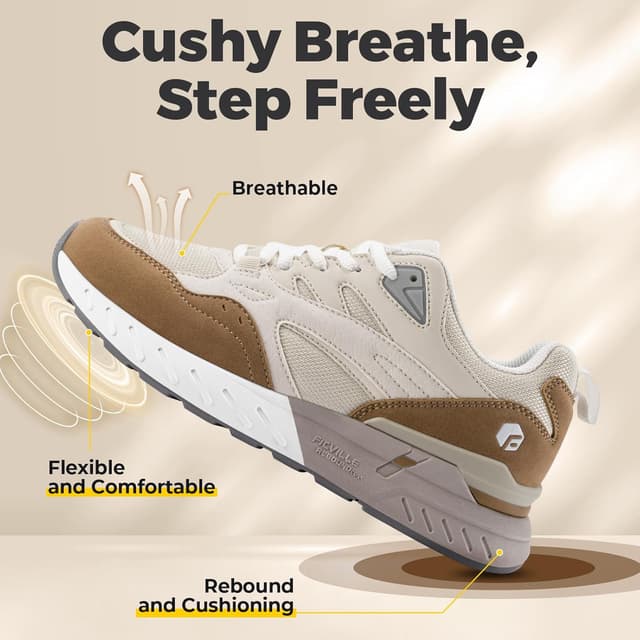 Detalle de FitVille Extra Weit Laufschuhe Damen – breite Zehenbox für komfortables Walking & Jogging