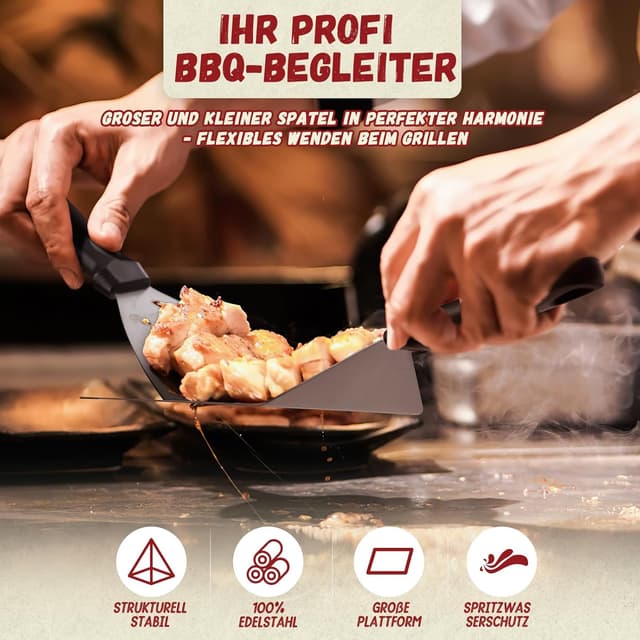 Detalle de univinlions Set Smash Burger in acciaio inox: pressa, campana e spatole per griglia