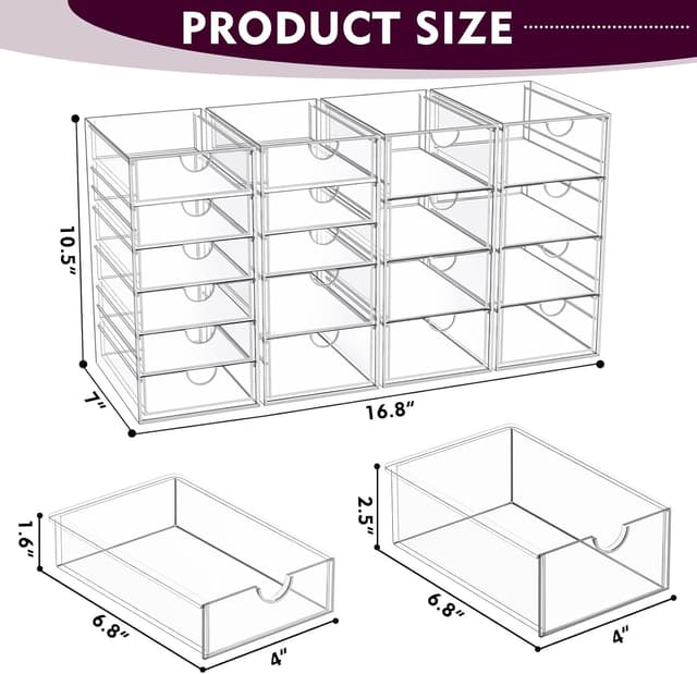 Detalle de YFXCVSL Acrylic Makeup Organizer 19 Drawers ๐