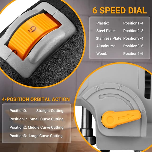 Thumbnail 1 de DEKOPRO Power Jig Saw 800W with 10 blades ðŸ›