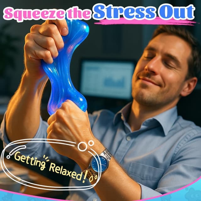 Detalle de WATERELF Transparent Putty Slime for Kids (Blue) — 3.2 oz Non-Sticky Fidget Putty