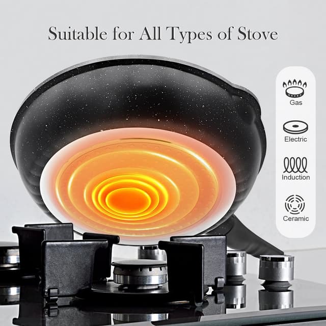 Detalle de Bobikuke Antihaft Pfanne 24 cm für alle Herdarten