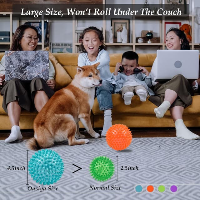 Thumbnail 2 de Ousiya Thickened 12 cm Squeaky Dog Toy Ball for Aggressive Chewers