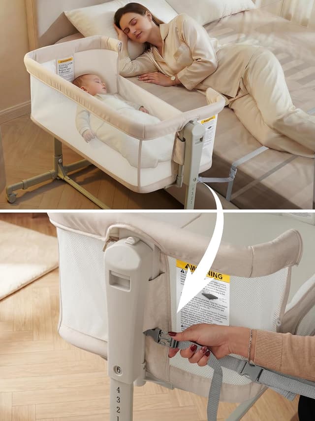 Thumbnail 6 de SANEWE Culla Next To Me 3-in-1 oscillante con ruote e 6 posizioni altezza