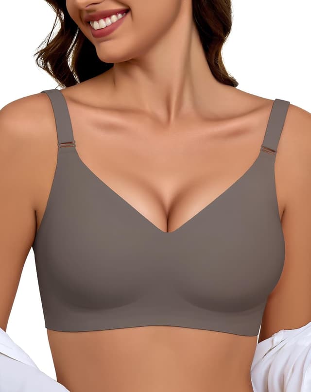 Detalle de EIISSION Damen Push-up-BH ohne Bügel mit Soft-Polsterung (Nahtlos) – Komfort-Vollschalen Bustier