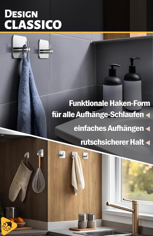 Thumbnail 3 de Menz Ganci adesivi bagno 6 pezzi