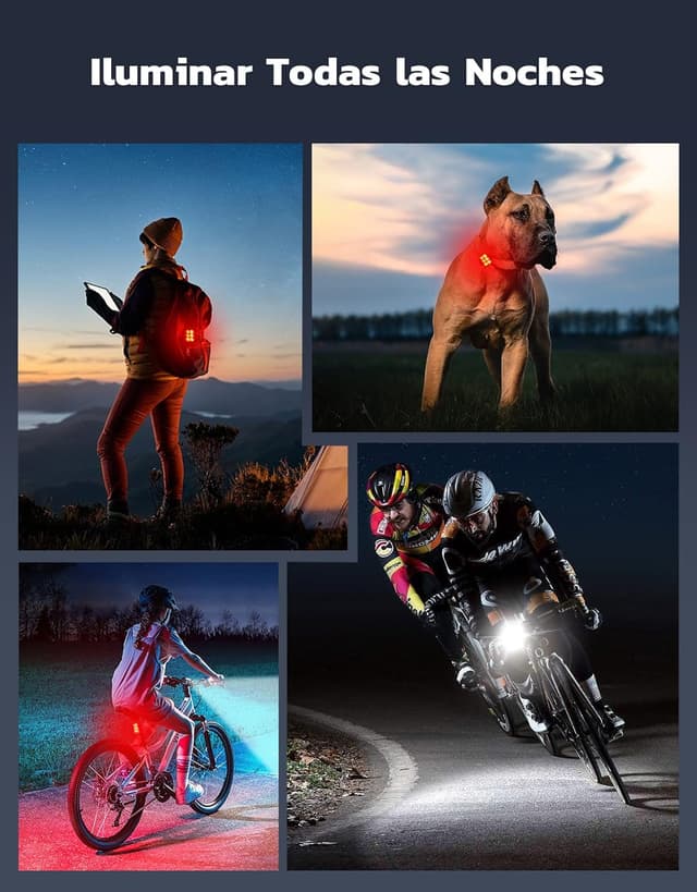 Thumbnail 5 de Glangeh Luz Bicicleta Recargable USB 🚲 4 Modos, IP65