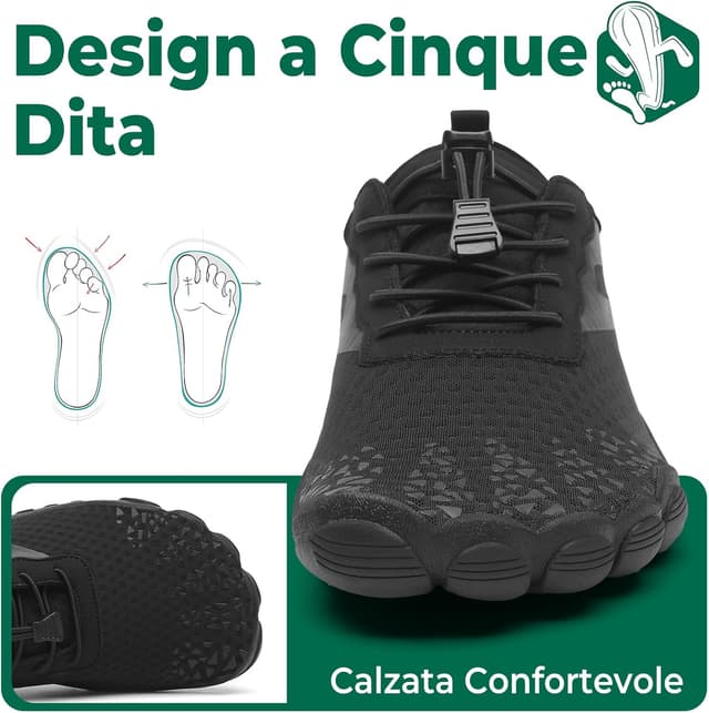 Detalle 2 de SAGUARO Scarpe da Scoglio unisex ad asciugatura rapida con punta a cinque dita (Gr. 36-48)