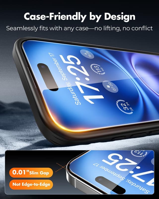 Detalle de UNBREAKcable 2+2 Pack Screen Protector & Camera Lens Protector for iPhone 16 (6.1")