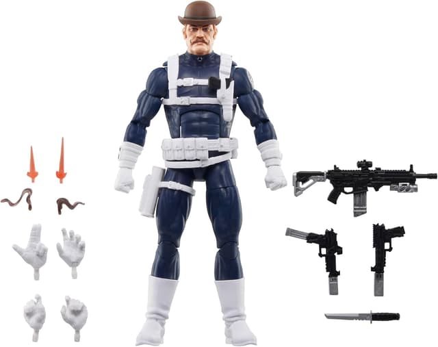 Detalle de Hasbro Marvel Legends S.H.I.E.L.D. Action-Figuren-Set mit Nick Fury Jr., Sharon Carter und Dum Dum Dugan