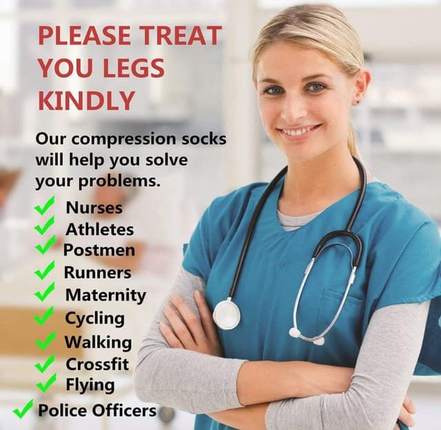 Detalle de Kelson Calves Compression Socks (2 Pairs) 20–30 mmHg for Men & Women