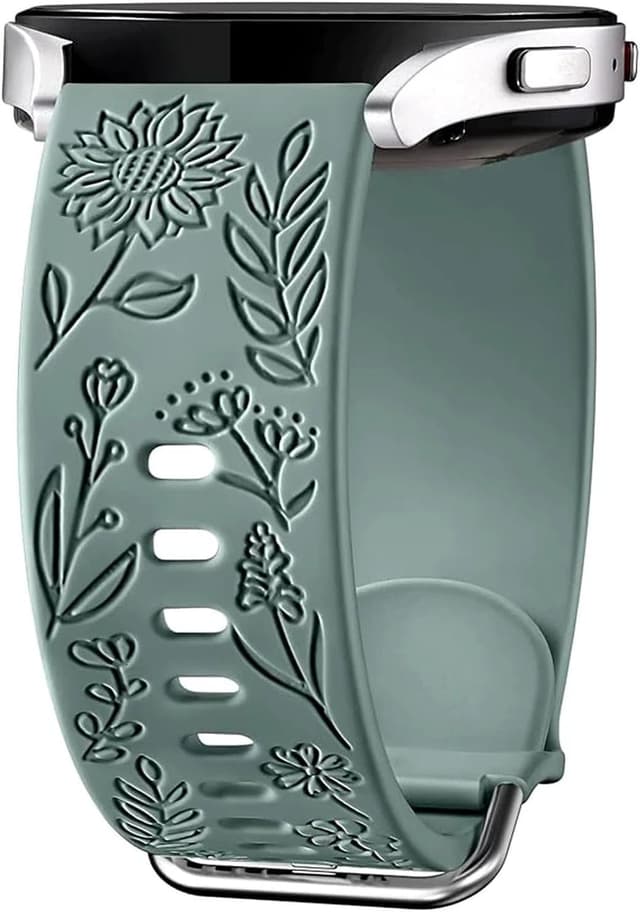 Detalle de Panda Bobo Sunflower Engraved 20mm Soft Silicone Strap for Samsung Galaxy Watch (40mm–47mm)