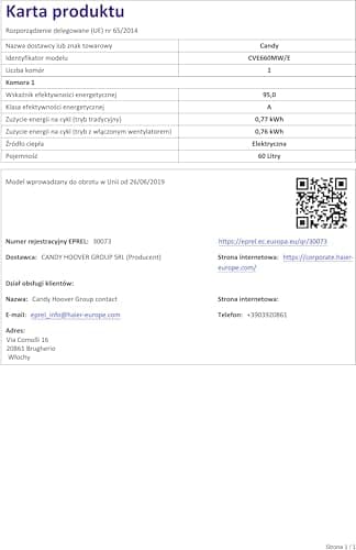 Detalle 2 de Candy CVE660MW/ E cocina de libre instalación 60 cm con vitro 4 zonas y horno eléctrico 60 L
