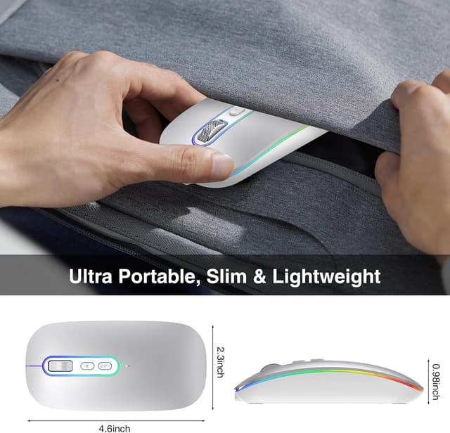 Thumbnail 6 de cimetech Dual-Mode Bluetooth 5.1 & 2,4 GHz optische Office-Funkmaus (wiederaufladbar) mit USB‑C Adapter