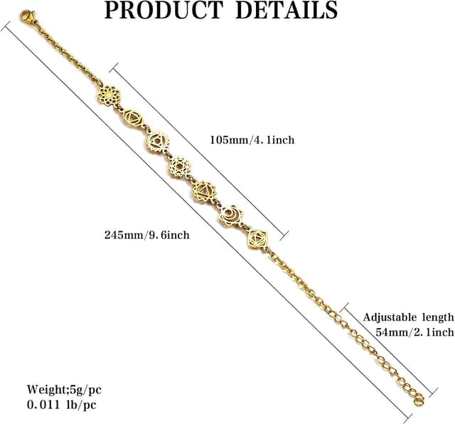 Thumbnail 6 de AITENME 7 Chakren „Vermissen“-Armband – Mantra-Schmuck für Yoga, Meditation & Alltag