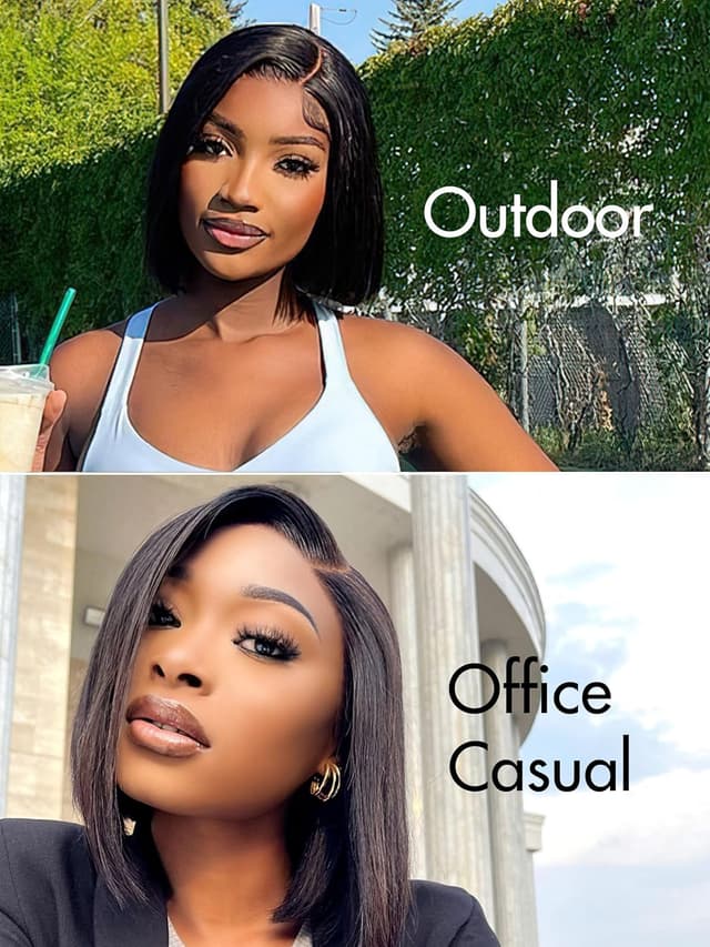 Thumbnail 6 de LUVME HAIR Salt & Pepper Layered Bob 10" Wig