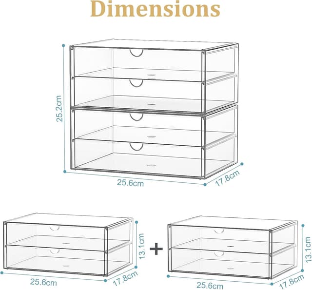 Thumbnail 1 de SortNStore Große Kosmetik Organizer 2er-Set Acryl-Boxen 🎀