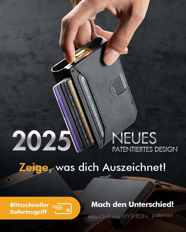 Detalle de MYSHION Geldbörse Herren Slim mit 12 Karten