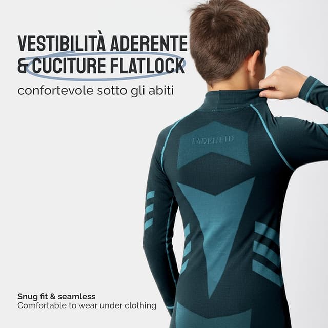 Detalle de Ladeheid Maglia Termica Bambino e Bambina a Manica Lunga LAGI007 in microfibra