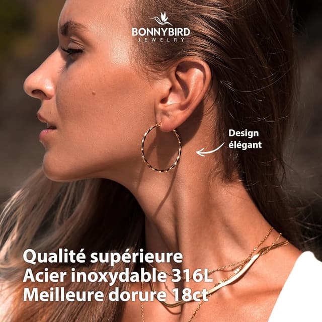 Thumbnail 1 de BONNYBIRD Lot Boucles Acier Inoxydable 40 mm