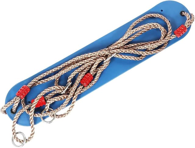 Detalle de Ausbond Kinderschaukel mit weichem Brett – verstellbare Seillänge, bis 150 kg Belastung (blau)