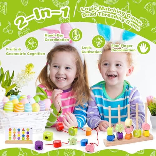 Detalle de GiddyGlow Montessori cuentas de madera 20