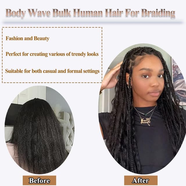 Detalle 2 de YWIGS Boho Braiding Hair 100G, 18 inch