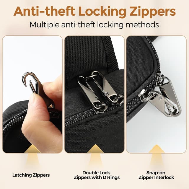 Detalle 2 de BROADREAM Tactical Waterproof Sling Bag: anti-theft crossbody chest pack with RFID-blocking