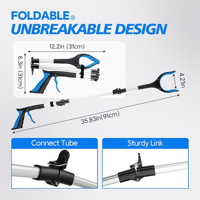 Thumbnail 1 de Pinza raccogli oggetti 91 cm telescopica con testa girevole 🪛