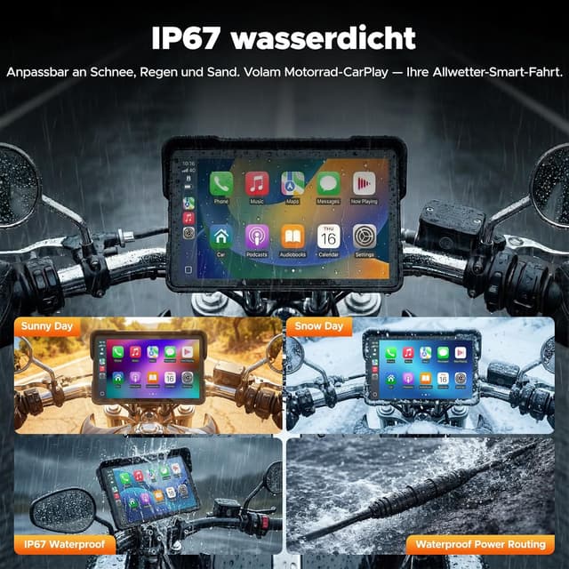 Thumbnail 4 de Volam Pantalla CarPlay 7 pulgadas para moto