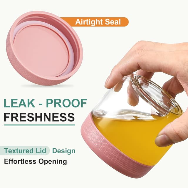 Detalle de NETANY 6-pack 8oz Glass Jars with Airtight Lids