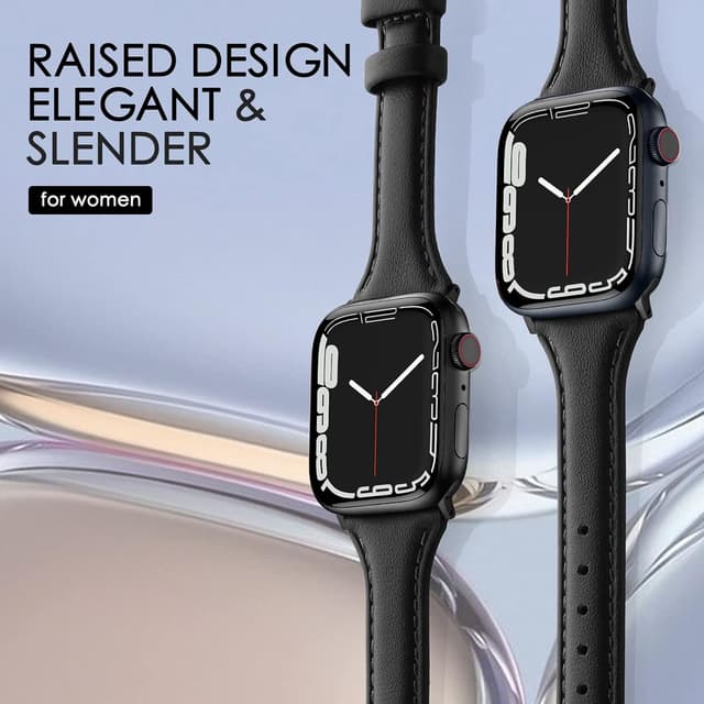 Detalle 2 de Tuocal Genuine Leather Strap for Apple Watch 38/40/41/42mm (Series 10 to SE) – soft, elegant replacement band