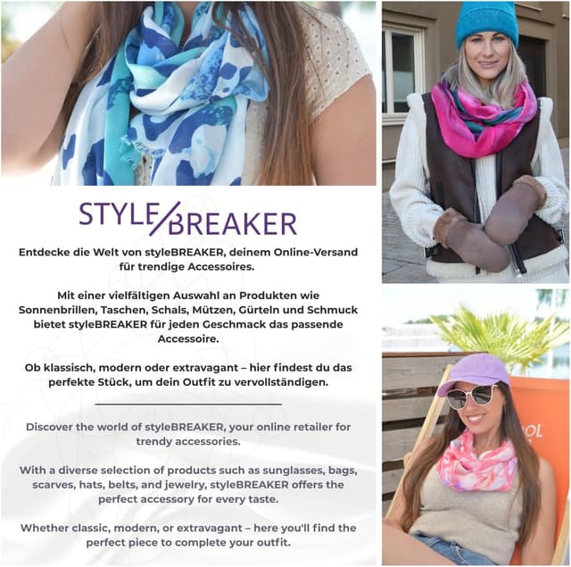 Thumbnail 5 de styleBREAKER Sciarpa donna 96x192 cm plissettata