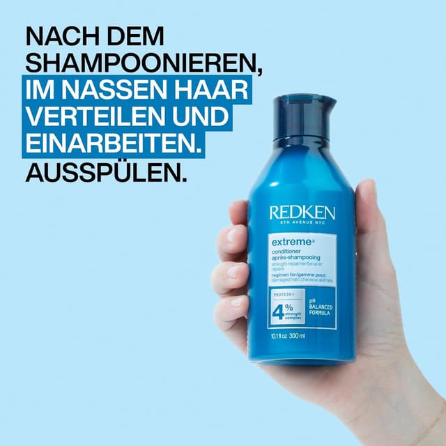 Detalle de Redken Extreme Conditioner Spülung für sprödes und geschädigtes Haar (Anti Haarbruch) – 1 x 300 ml