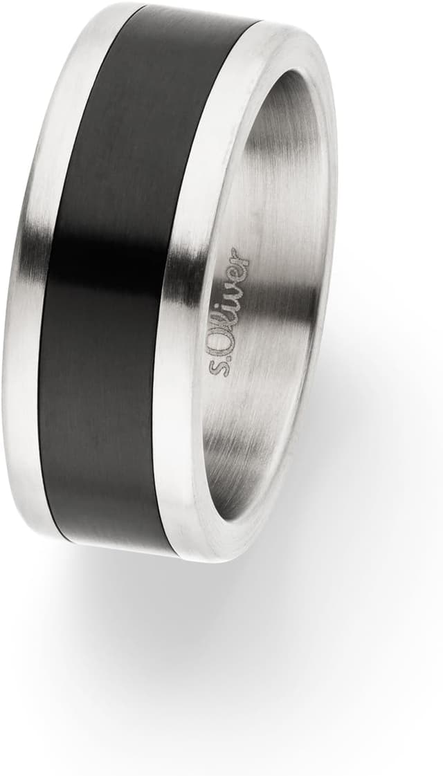 Thumbnail 6 de s.Oliver Herrenring aus Edelstahl mit schwarzer IP-Beschichtung (Größe 62) inkl. Schmuck-Geschenkbox