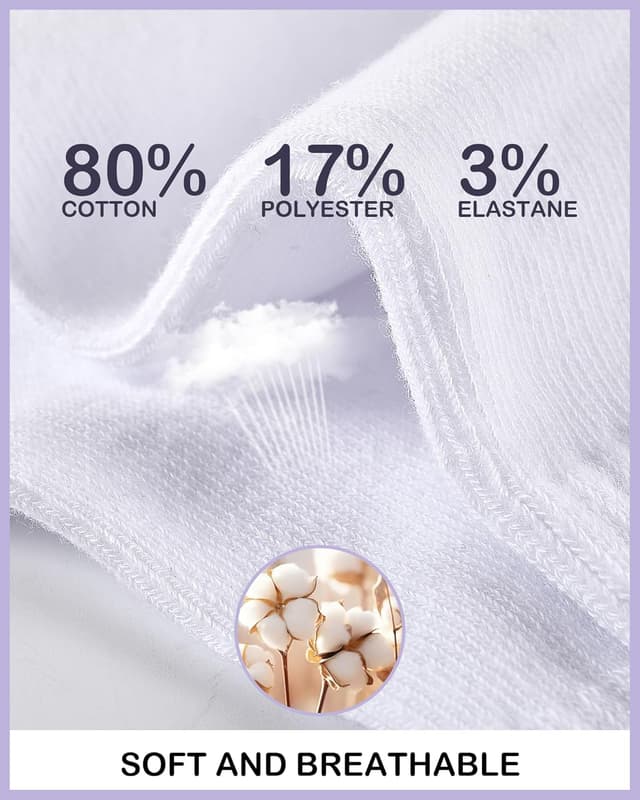 Detalle de Niofind Calzini da tennis da donna alti (3 paia) con cuore, bianchi e neri, comodi per corsa e tutti i giorni