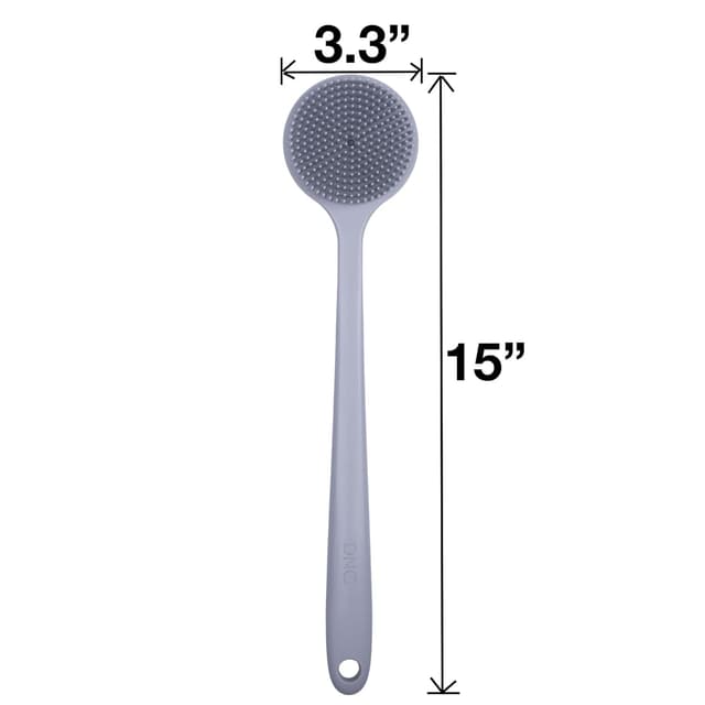 Detalle de DNC Silikon-Rückenschrubber für Dusche & Bad mit langem Griff (grau)