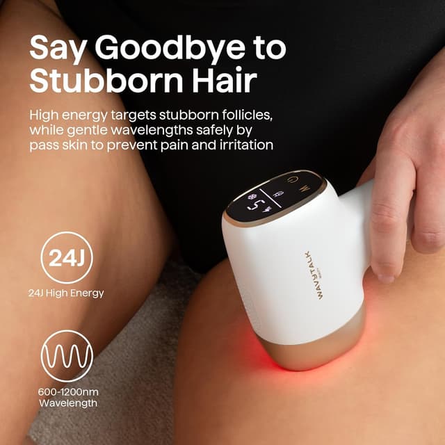 Detalle 2 de wavytalk IPL Hair Removal Device (Bare It) for Face, Body & Bikini — Corded, White
