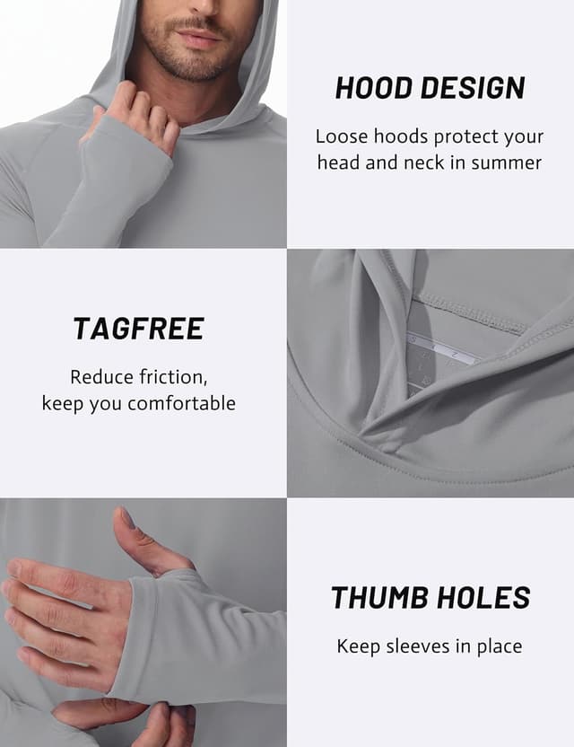 Detalle 2 de TACVASEN UV-Schutz Hoodie mit UPF 50+