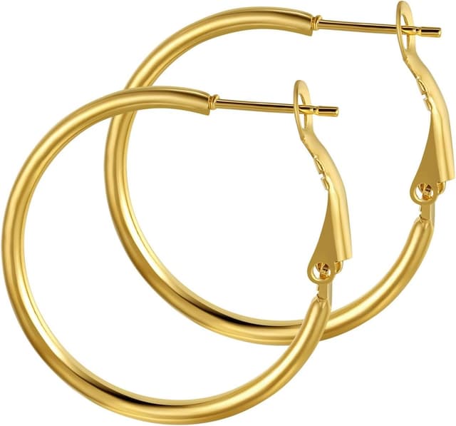 Detalle de GoldChic Creolen aus Edelstahl – Huggie Hoop Ohrringe in Silber, Schwarz oder Gold (30–100 mm)