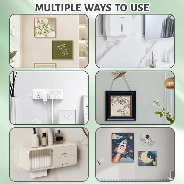 Thumbnail 6 de Flintronic — Accroche tableau sans percer (12 paires / 24 bandes) pour cadres, affiches et décorations