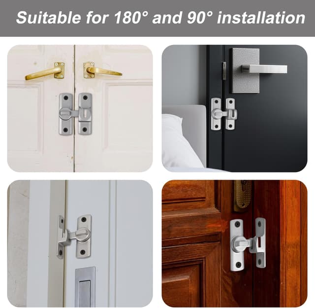 Detalle 2 de Sliding door latch, 2 pack black alloy